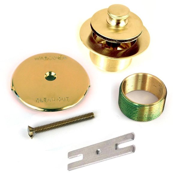 Watco 1.625 in. Overall Dia. x 16 Threads x 1.25 in. Lift-Turn Bath Stopper w-Bushing Trim, Brass 58190-PB